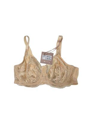 Panache Clara Full Cup Bra, Underwire in Chai, Lacey, Size 34DD, Unpadded